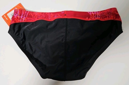 NIKE Swim Size 32 Men's Black Red Purple Inner Front Lined Swim Briefs NWT - Picture 3 of 9