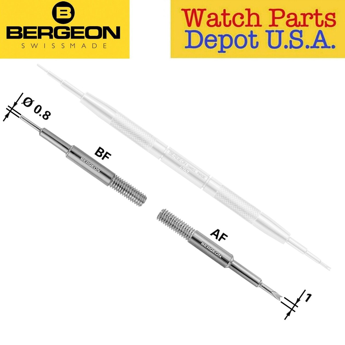 Punta 7767-F Forchetta Di Ricambio Bergeon 6767-F 7767-F Per Strumento Spring Bar 6767-AF - Nuova Con Etichette Punta Barrette Orologio