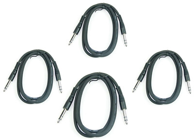 4 x Symmetrisches Patchkabel 1,5 m Stereo TRS Klinke Kabel 6,3 mm Klinkenstecker