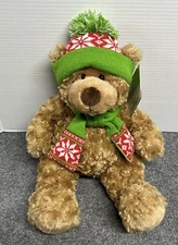 Hugfun Int'l Christmas Holiday Teddy Bear 16" Plush Stuffed Animal