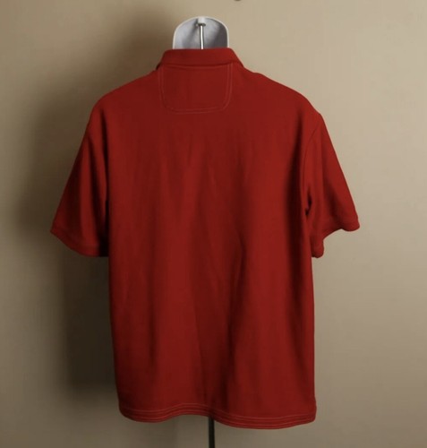 Tommy Bahama Supima Men's red w/ blue swordfish short sleeve polo shirt Large L - Picture 3 of 6