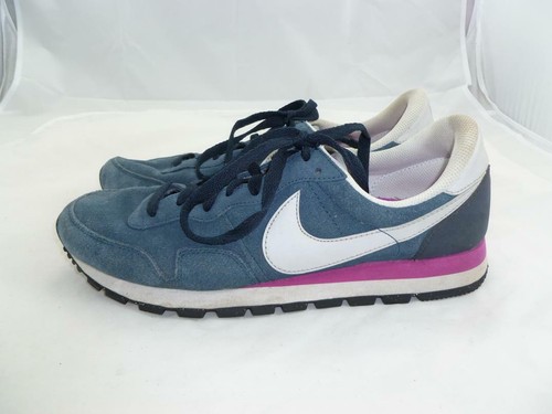 NIKE AIR PEGASUS 83 USED MEN 10.5 SUEDE LEATHER BLUE/MAGENTA SNEAKERS 616324-406