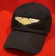 FedEx Captain's Pilot Wings ball cap BLUE embroidered low-profile hat