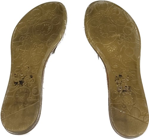 VTG BAMBOO WHITE FLOWER RHINESTONE SANDAL FLIP FLOP THONG BEACH POOL SWIM SUMMER - Picture 4 of 4