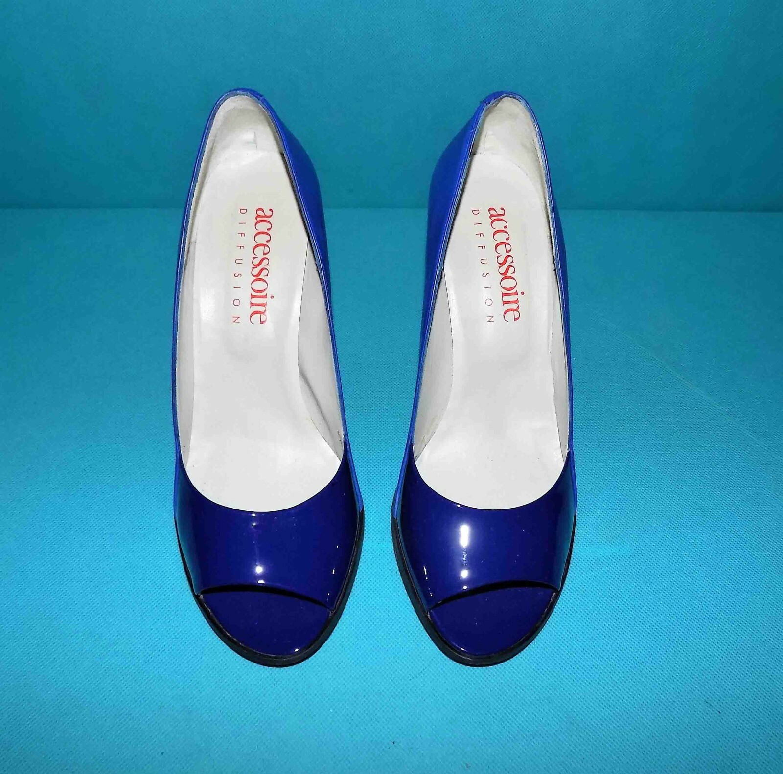 Pumps End Open Accessory Diffusion Blue Leather S… - image 4