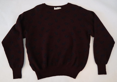 Vintage 90s Tricots St Raphael Knit Sweater Wool Cosby Design Maroon Large L