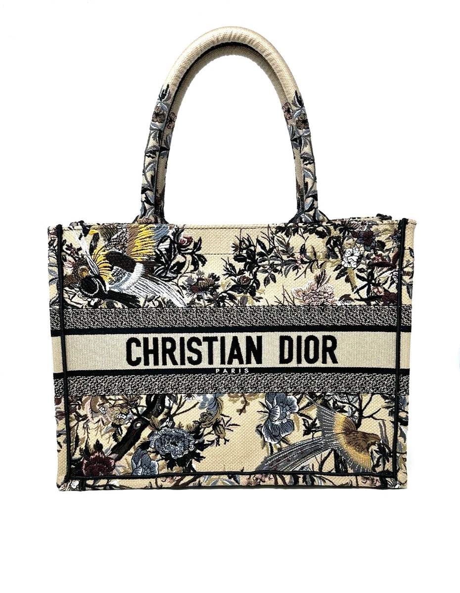 LTD ED CHRISTIAN DIOR BOOK TOTE MED JADRIN d'HIVER EMBROIDERY MULTICOLOR  SOLDOUT