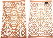 TAHARI WHIT SALMON,ORANGE SWIRL JACQUARD COTTON BATH,2 HAND TOWEL,OR 2 FINGERTIP