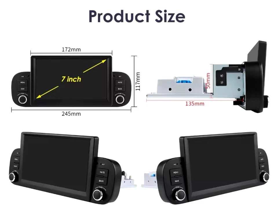 CARPLAY Autoradio stereo Android 7' Specifico per Fiat Panda 2013 a 2020 6 128gb - Immagine 4 di 4