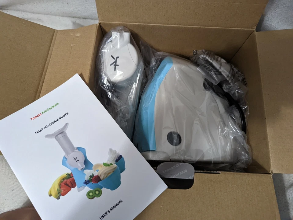 Utensilios de cocina de tomate blanco azul aptos para lavavajillas máquina de helados de frutas de bajo ruido Foto 2 de 3