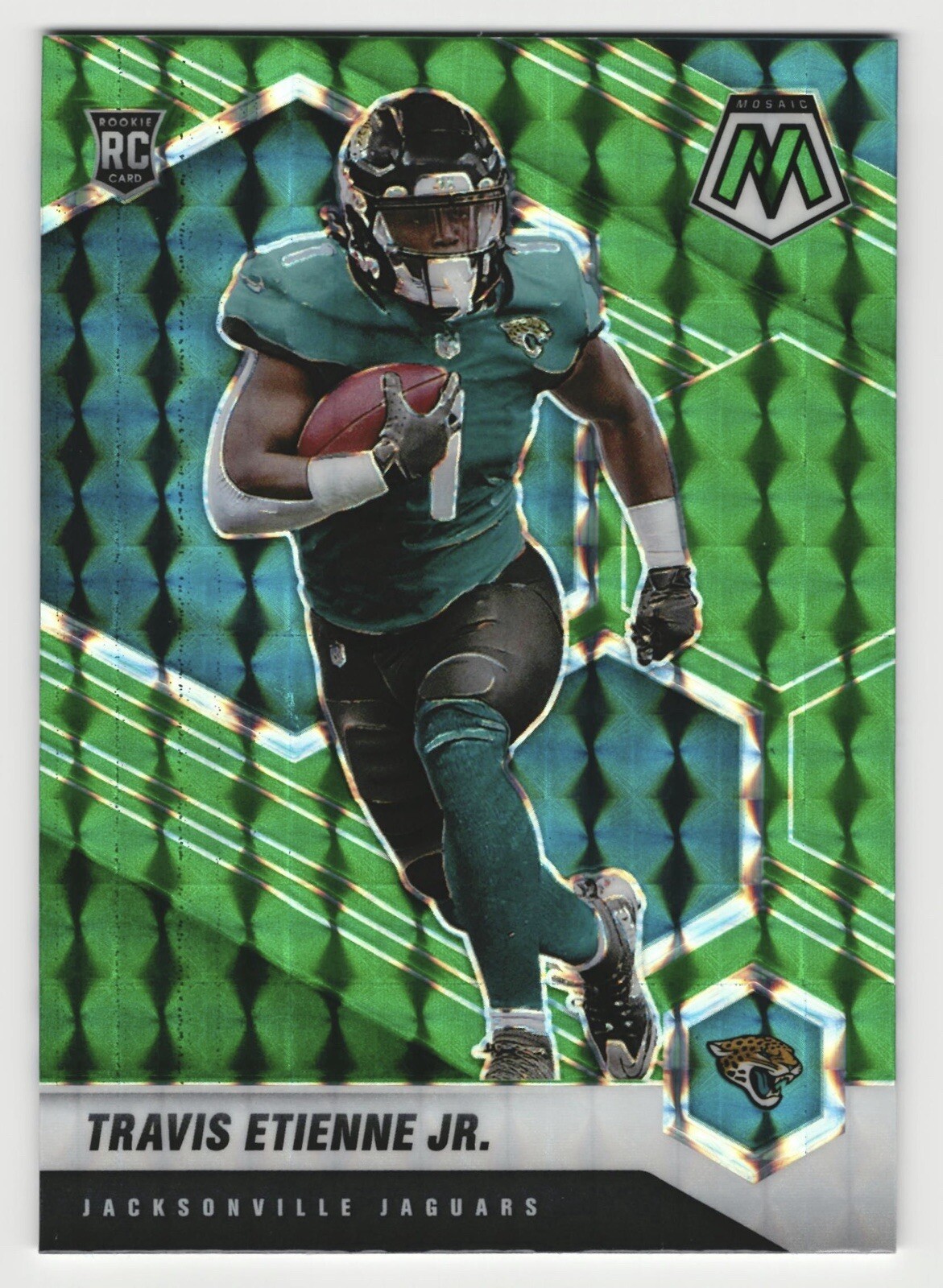 2021 Panini Mosaic Travis Etienne Jr. Rookie Green Jacksonville Jaguars #314