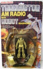 RARE RADIO SHACK TRANSISTOR AM RADIO w/ ROBOT HEADPHONES TRANSFORMERS SEALED MOC