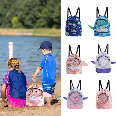 Swim Bags Dry Wet Separation Kids Drawstring Beach Bag Waterproof Adjustable 