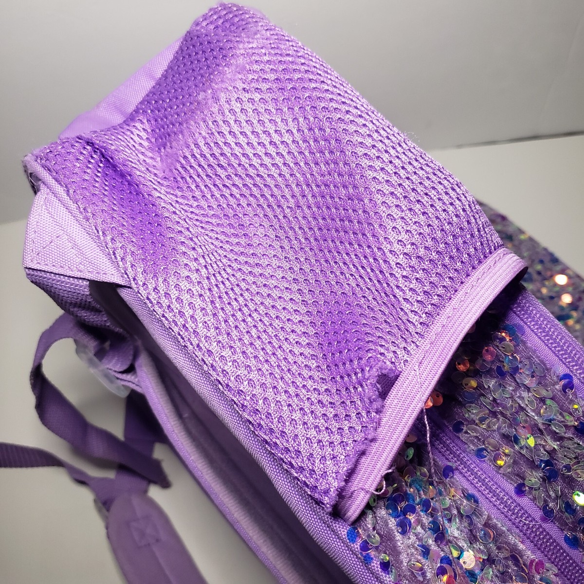 ?? Limited Too RARE Y2K Sequin Drawstring Backpack Girls Limited Too Sequin Mini Backpack with Fuzzy Heart Keychain main image 2