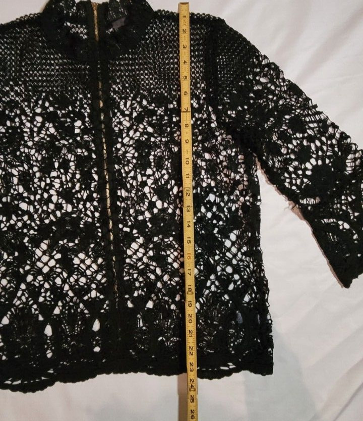 Bold Elements medium black mesh top with gold bac… - image 8