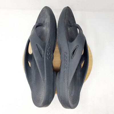 Oofos Ooriginal Sandals Men 13 Black Thong Flip Flop 