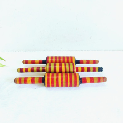 1920 Vintage Handmade Lackiert Tortilla Bread Bakers Holz Roll Pin 3Pc W26