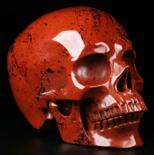 Huge 5.0" Mahogany Obsidian Carved Skull, Super Realistic, Crystal Healing