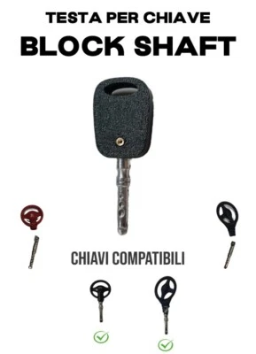 TESTA DI RICAMBIO IMPUGNATURA PER CHIAVE BLOCK SHAFT PLASTICA COLOR NERO