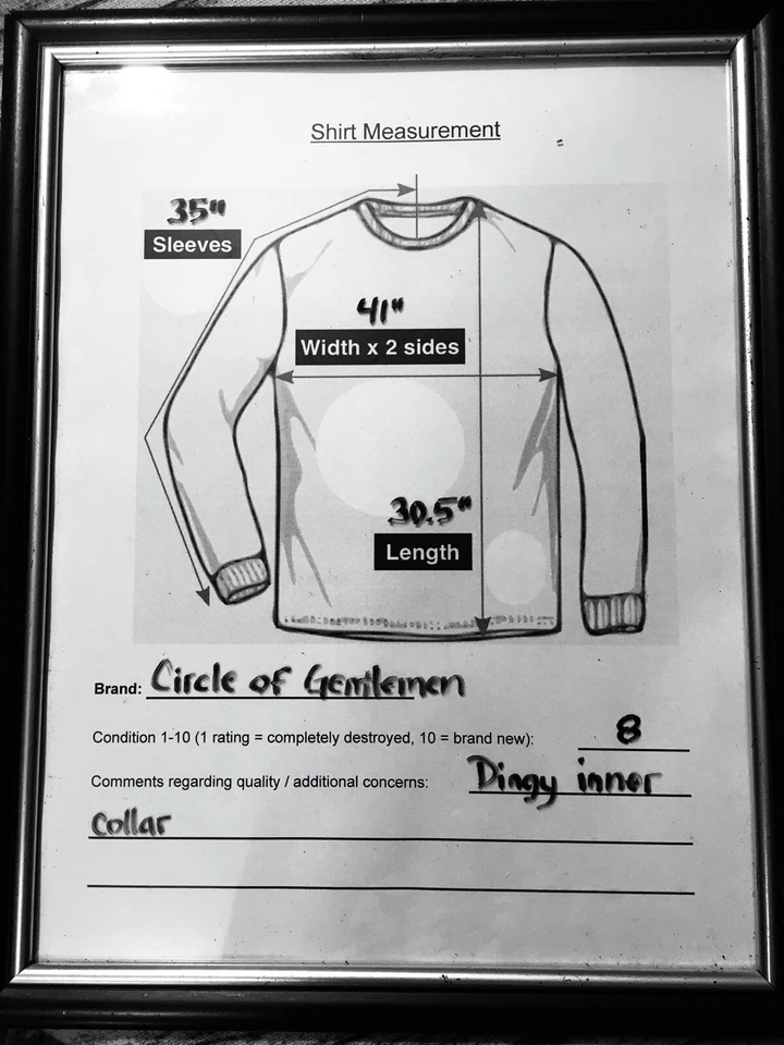 Circle of Gentlemen 格子格纹礼服衬衫,尺寸 15.5 39 条纹长袖 — 第 2/4 张图片