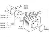 Zylinder Dichtungssatz Polini Sport 70 FüR Fantic Motor Issimo 50, Minarelli V1
