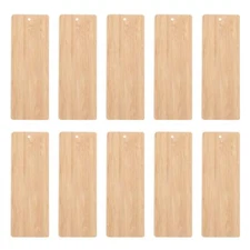 Healifty 10pcs Blank Bamboo Bookmark DIY Wooden Bookmarks Unfinished Wood