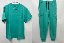Mim Scrubs Mens M Surgical Green 2 Piece Set Jogger Pant Shirt Medical Top
