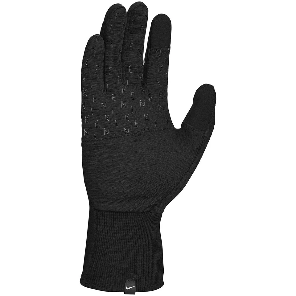 NIKE RUNNING GLOVES WOMENS LADIES SPHERE SPORTS WINTER TOUCH SCREEN PHONE BLACK - Image 4 of 4