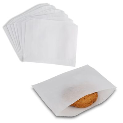 White Wax Paper Bakery Bags for Cookies - Grease Resistant 6'' x 4.5  Pack of 150