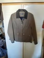Women's Esmara Khaki Green Coat With Corduroy Collar, Size 14