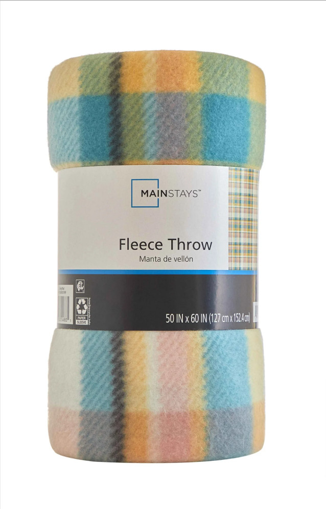 Multicolor Pastel Plaid Soft Blanket Stadium Theater Comfy Bed Throw 50" x 60"