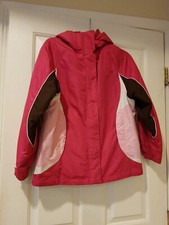 Cherokee Jacket Girls Sz 10/12 Pink Hoodie Double Zipper 2 Outside Pockets