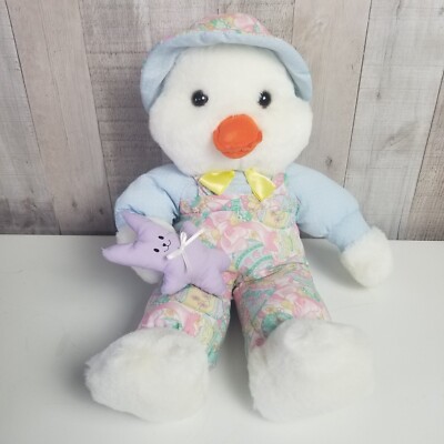 Vintage Duck Plush Easter Egg Stuffed Animal Well Made 1995