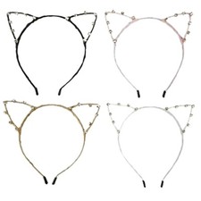 CAT EARS Headband Ladies Girls Fancy Dress Halloween Party Night Metal Hair Band
