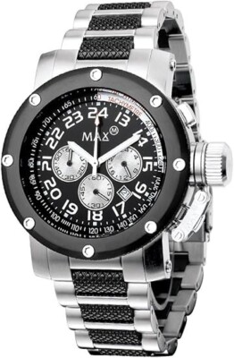 Max XL Men's Quartz Watch Black Dial Multicolour Stainless Steel Strap 5-max483