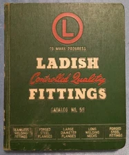 Vintage Ladish Controlled Fitting Book Catalog No. 55 Wisconsin Hardcover Green