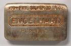 10oz .999 Fine Silver Engelhard Cast Bar