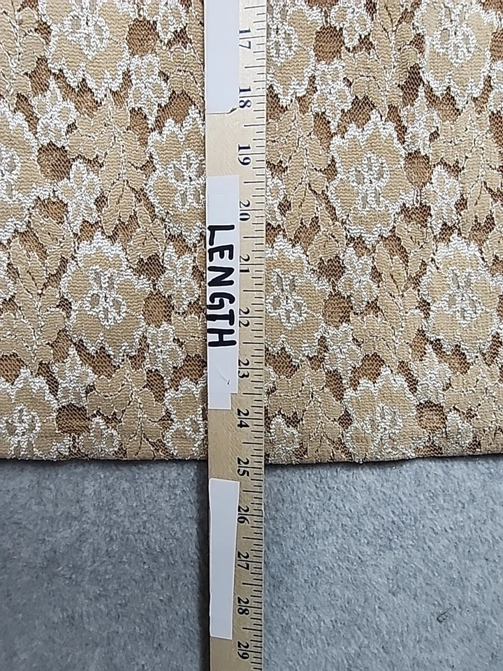 ninety woman 3X sleeveless floral net top Brown Beige Stretch - Image 4 of 4