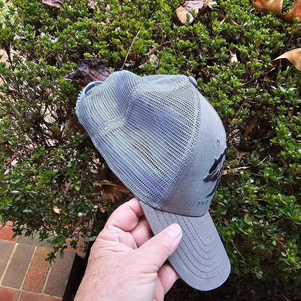 The North Face Hat Cap Snap Back Mens One Size Gray Trucker Embroidered Bear - Image 3 of 4