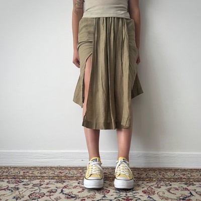 Vintage 80s Giorgio Armani Women's Pleated Midi Skirt Size 40