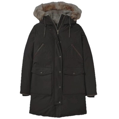 Filson Alaska Down Parka Faded Black 650 Goose Fur Hood Coat Womens XS New