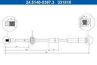 Bremsschlauch Hinten Ate 24.5140-0397.3 FüR Ford