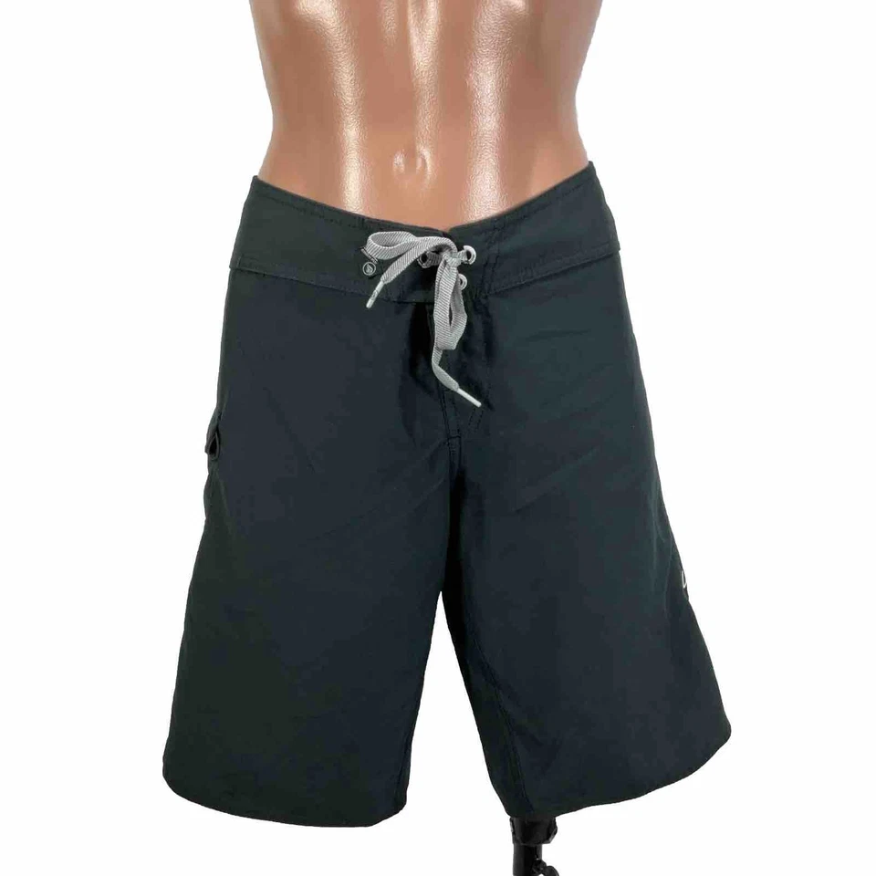 Y2K Volcom Women's Board Shorts Size 11 Black White Lace Up Boardshorts VTG - Image 2 of 4