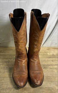 Vintage El Dorado Tan Leather Western Pointed Toe Cowboy Boots Men's Size 8 D