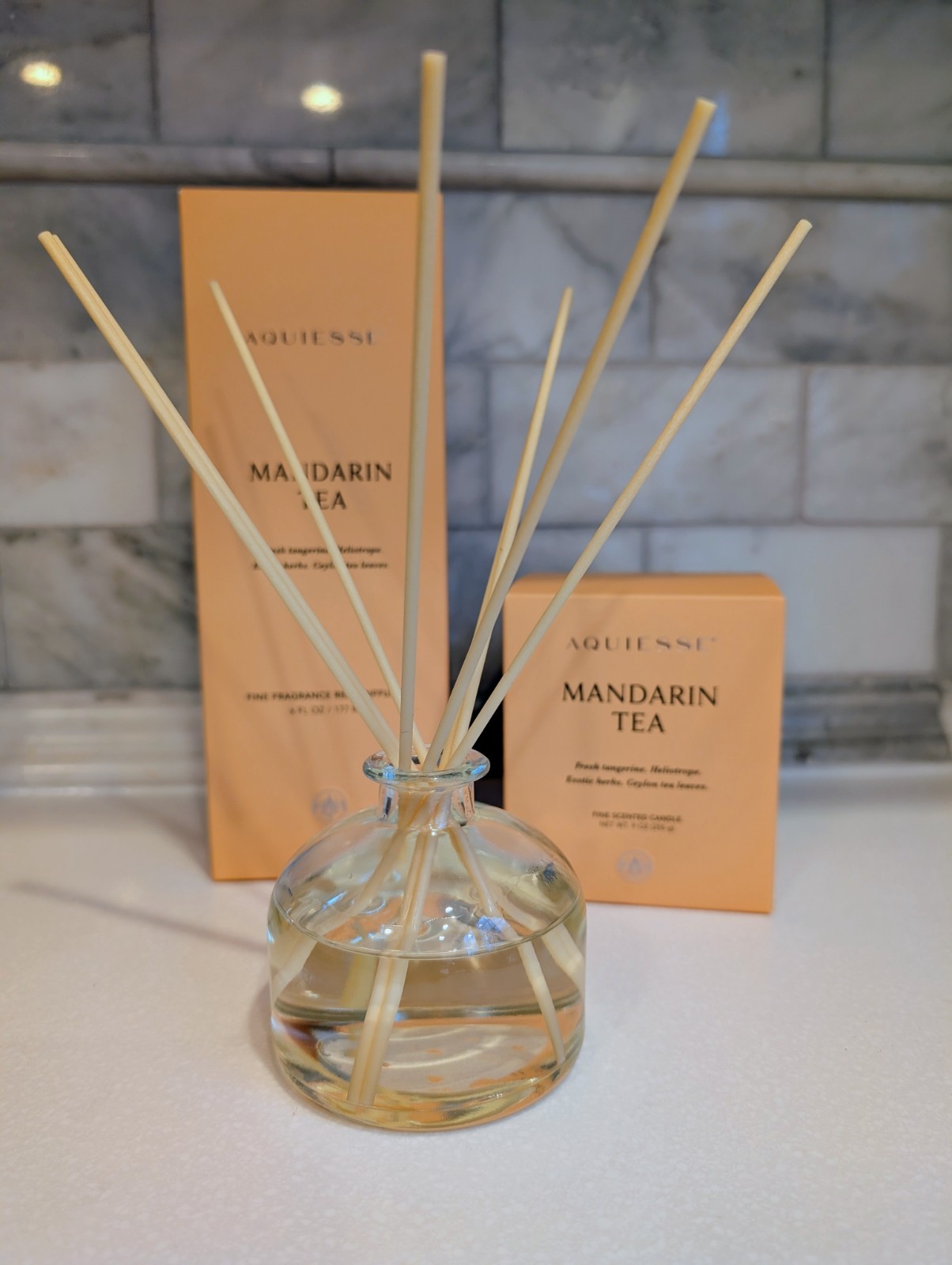AQUIESSE Mandarin Tea Reed Diffuser Fragrance Oil Portfolio Collection 6 Oz.