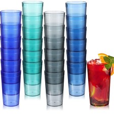 Sieral 24x Reusable 10oz Plastic Tumblers Stackable Beverage Cups Restaurant