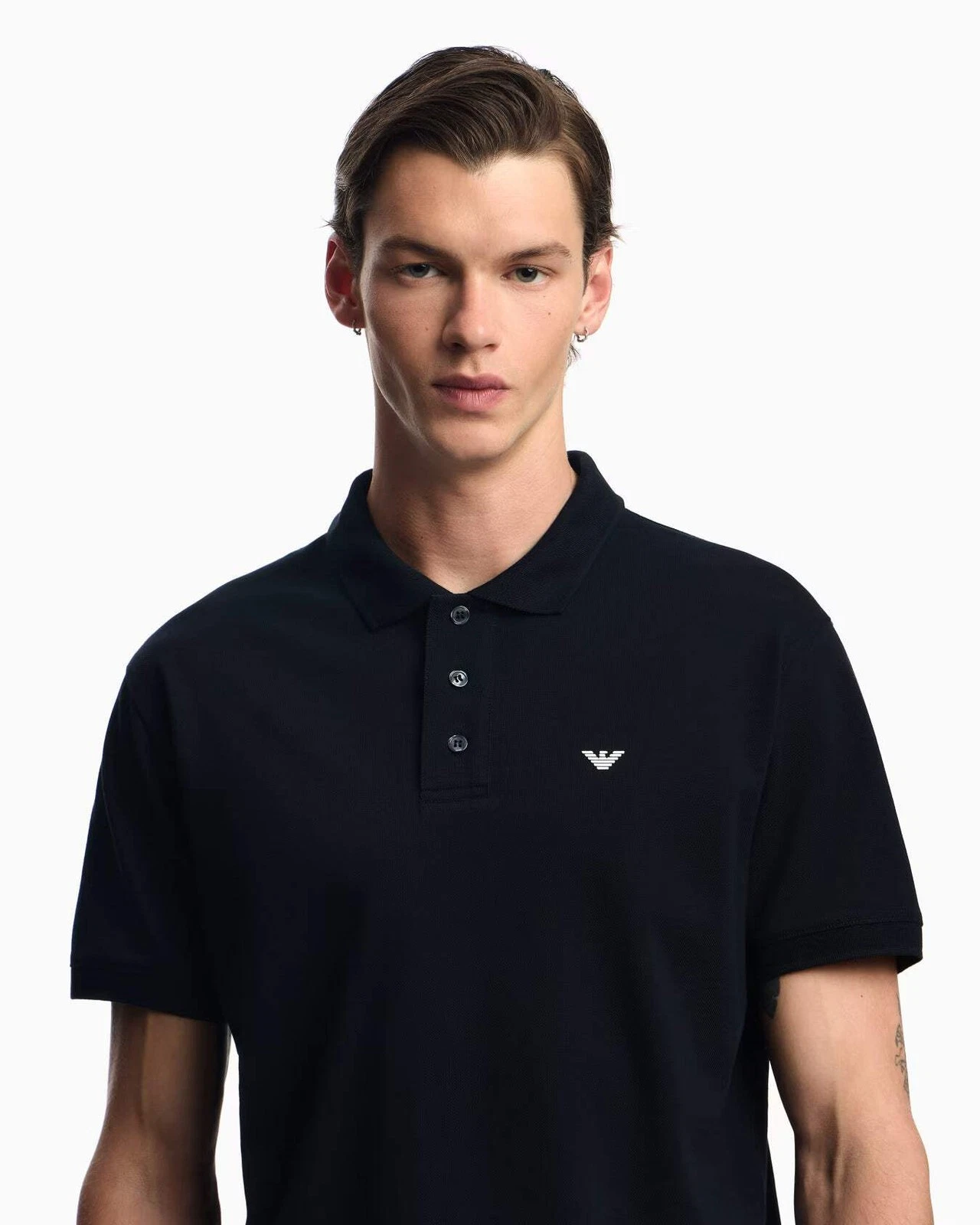 Emporio Armani Mercerised Men's Black Polo T-shirt with Micro Eagle
Opens in a new window or tab