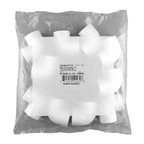 3/4 In. PVC Sch 40-Degree 90-Degree Elbow Fitting (10-Pack)
