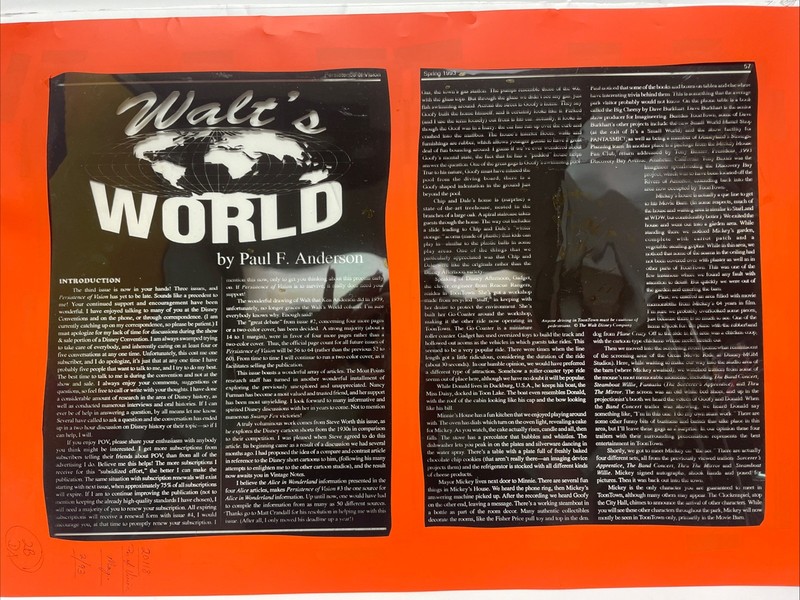 Walt Disney “Persistence of Vision” Magazine Printing Negatives Overlays 1993
