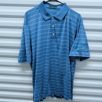 Robert Trent Jones Polo XL Mens Blue Striped Nationwide Tour Championship Cotton